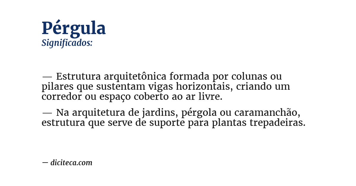 Significado de pérgula