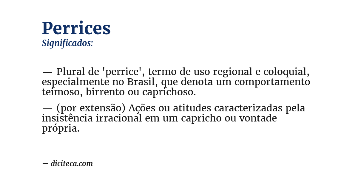 Significado de perrices