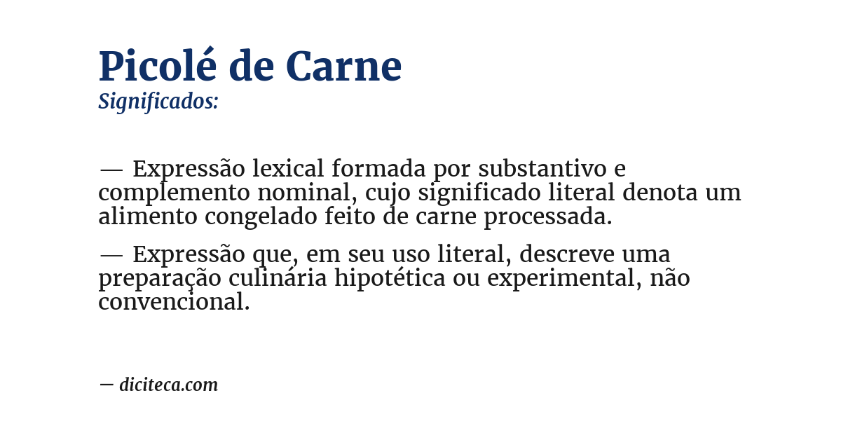 Significado de picolé de carne
