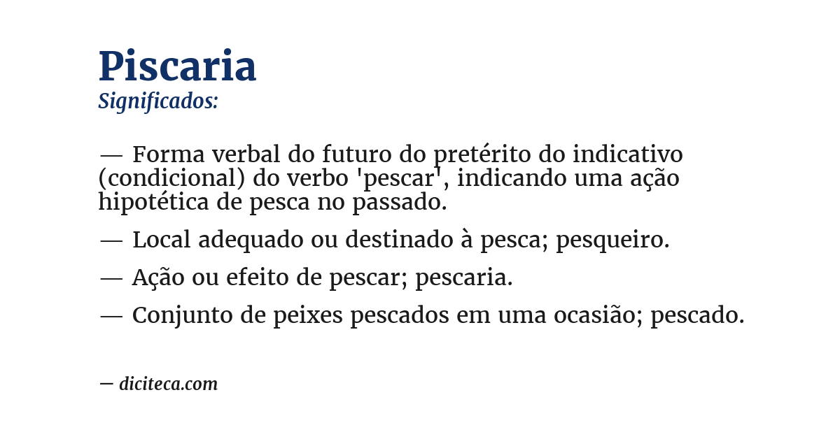 Significado de piscaria