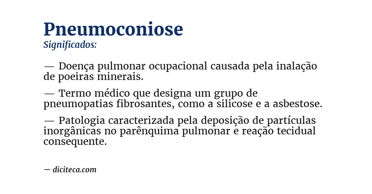 Significado de pneumoconiose