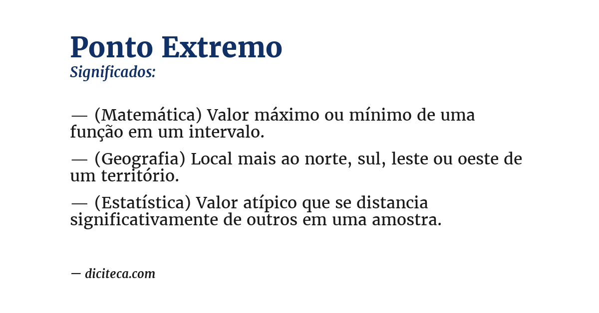 Significado de ponto extremo