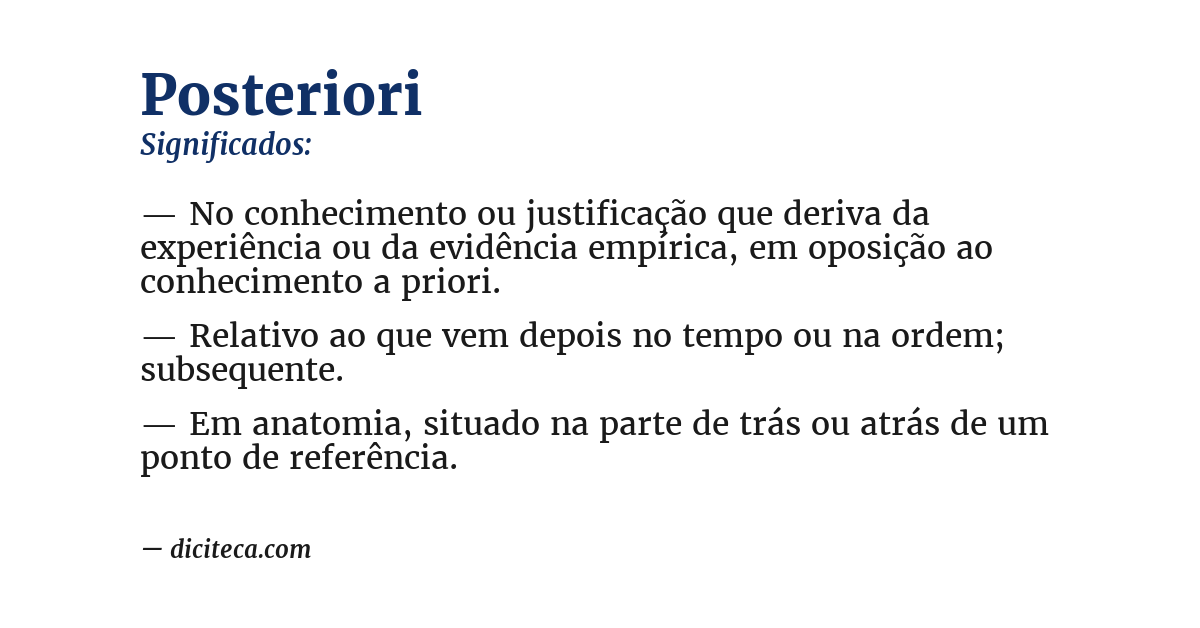 Significado de posteriori