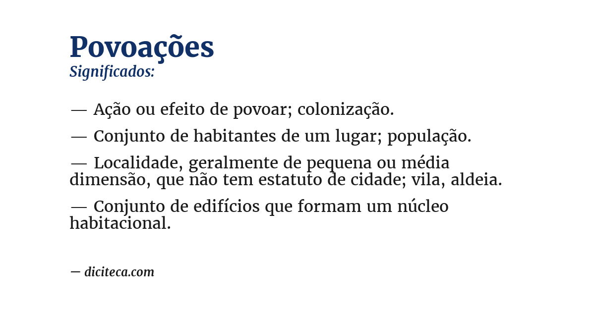 Significado de povoações