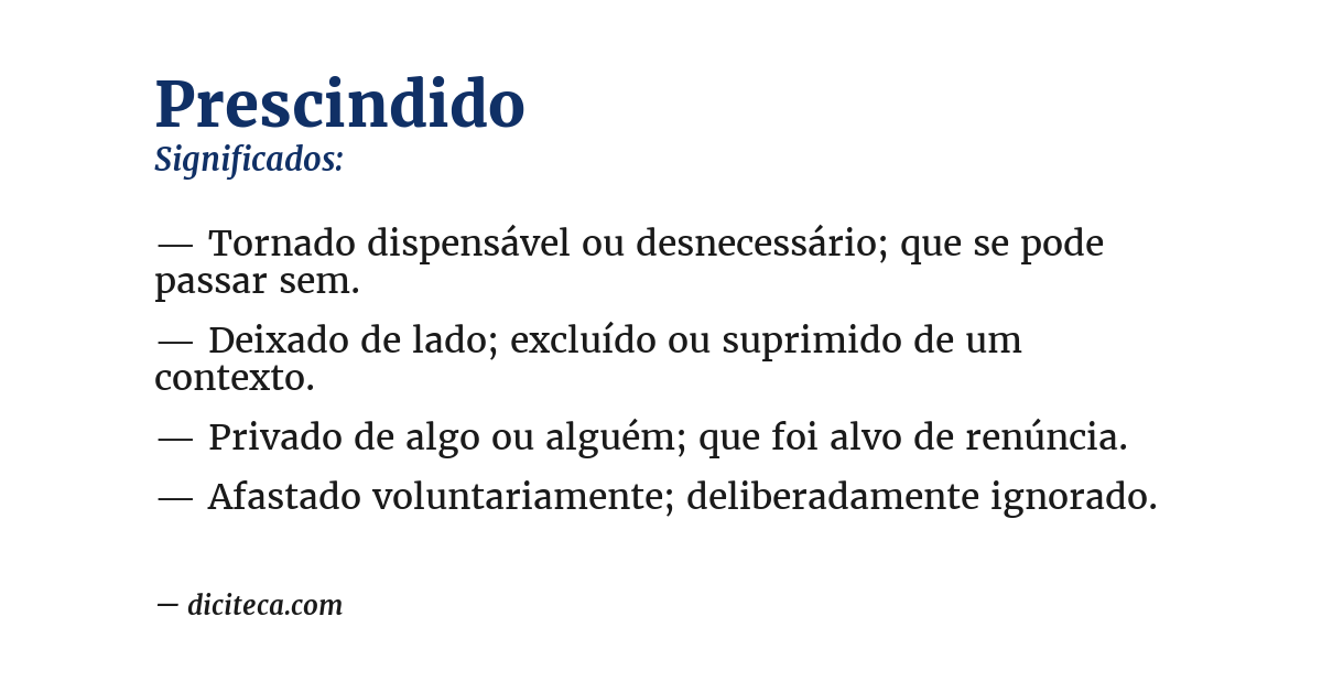 Significado de prescindido