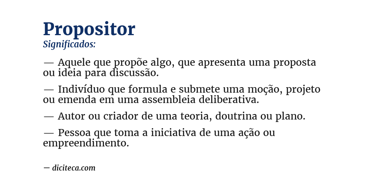 Significado de propositor