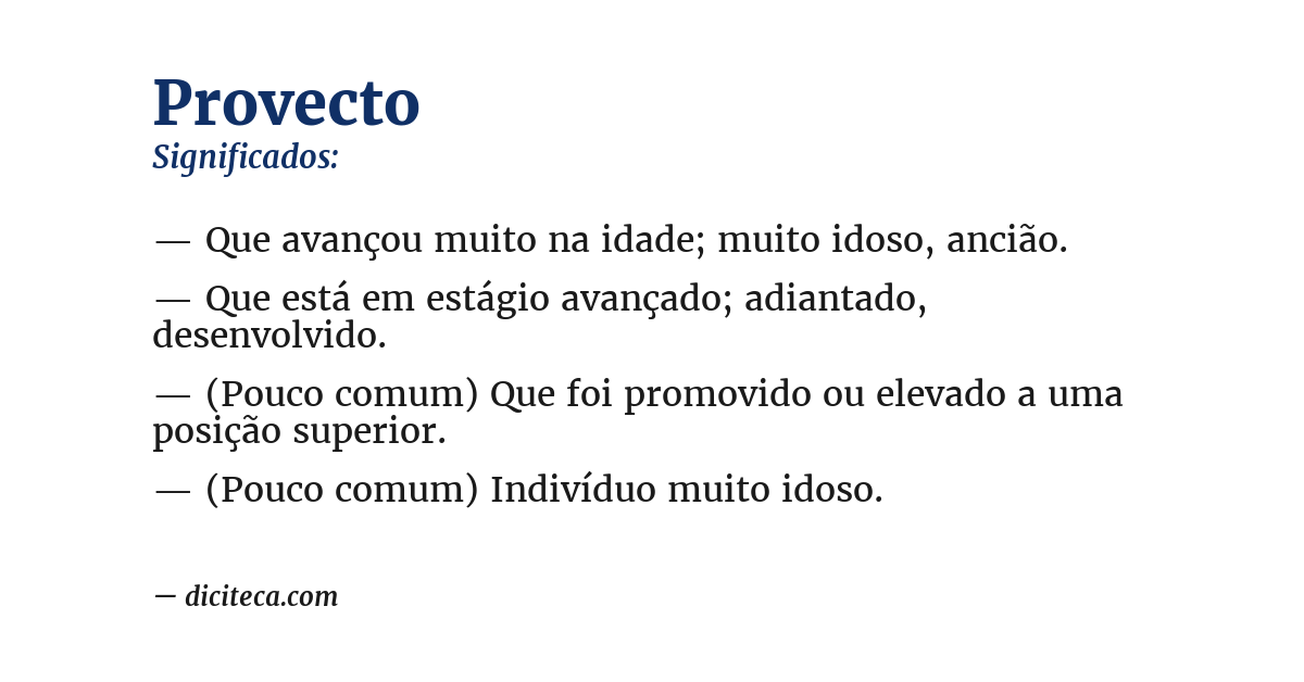 Significado de provecto