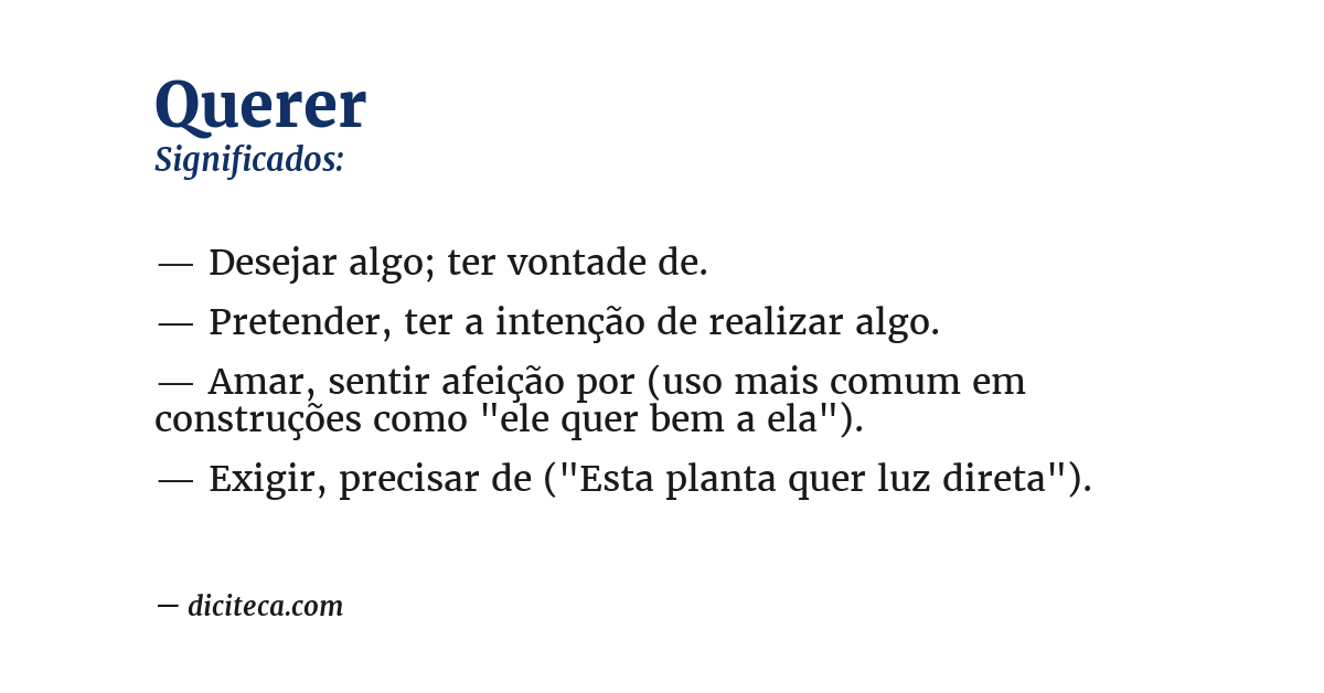 Significado de querer