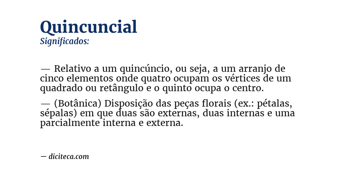 Significado de quincuncial