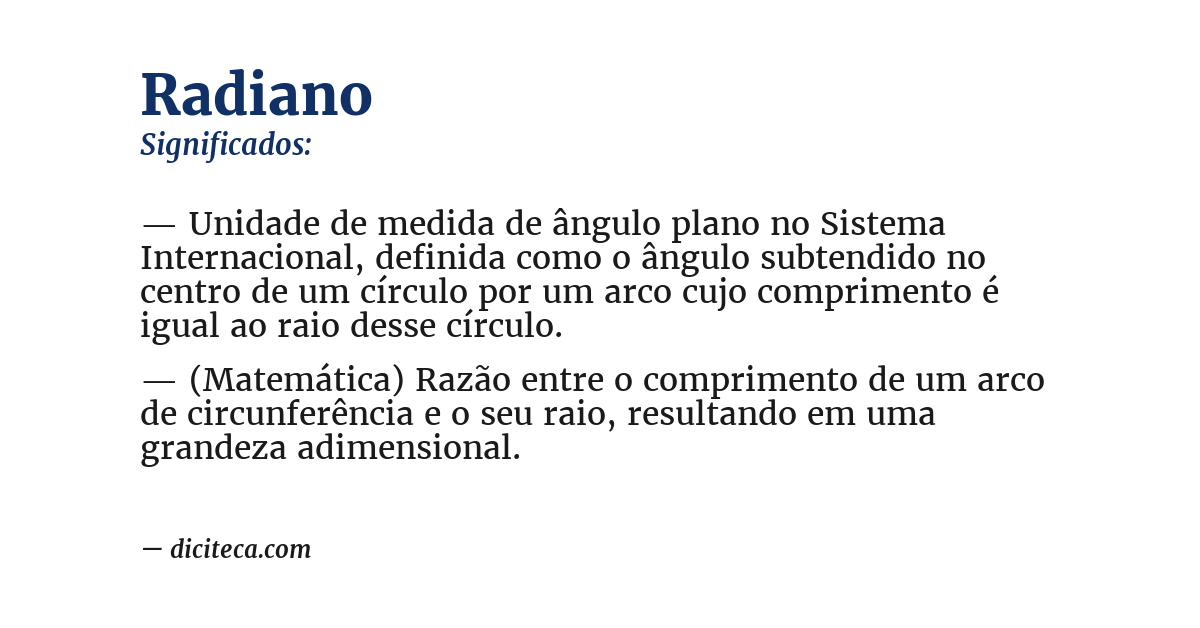 Significado de radiano