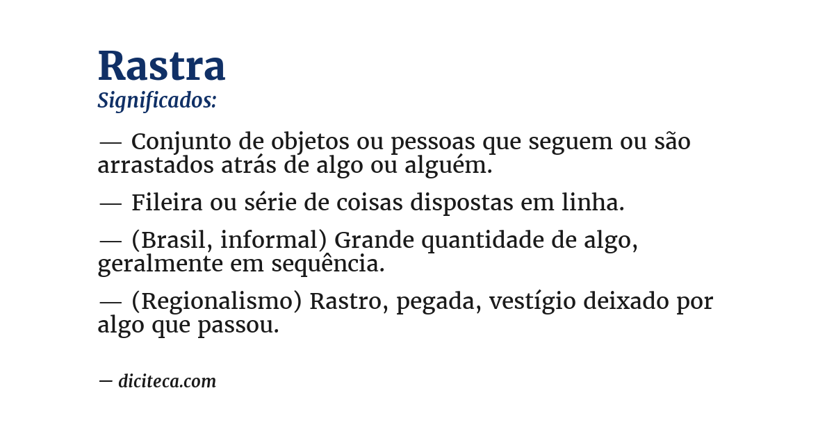 Significado de rastra