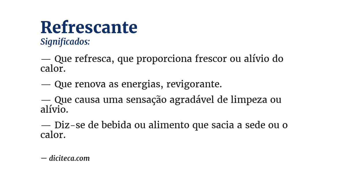 Significado de refrescante