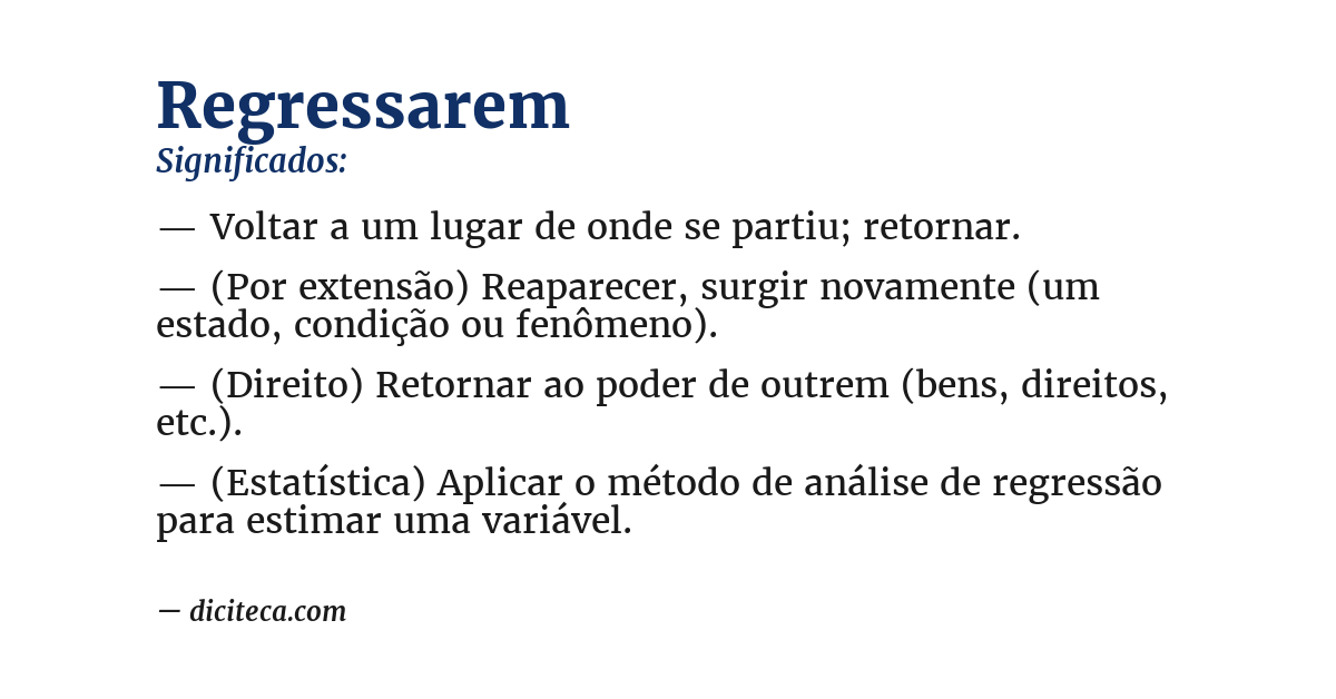 Significado de regressarem