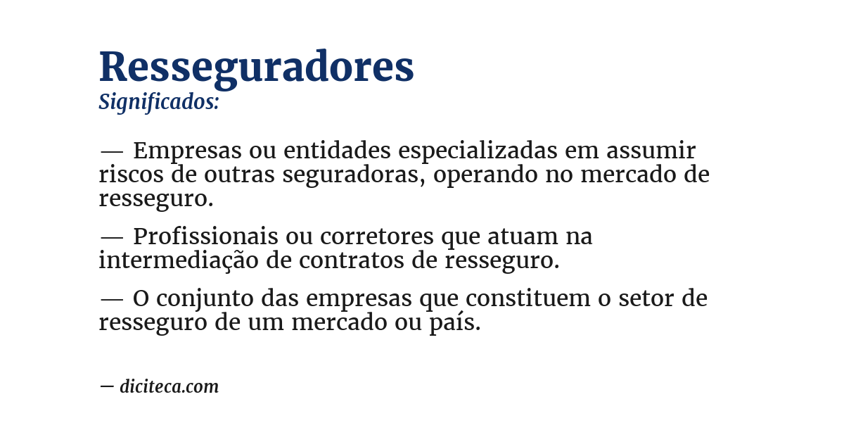 Significado de resseguradores