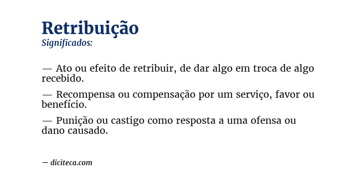 Significado de retribuição