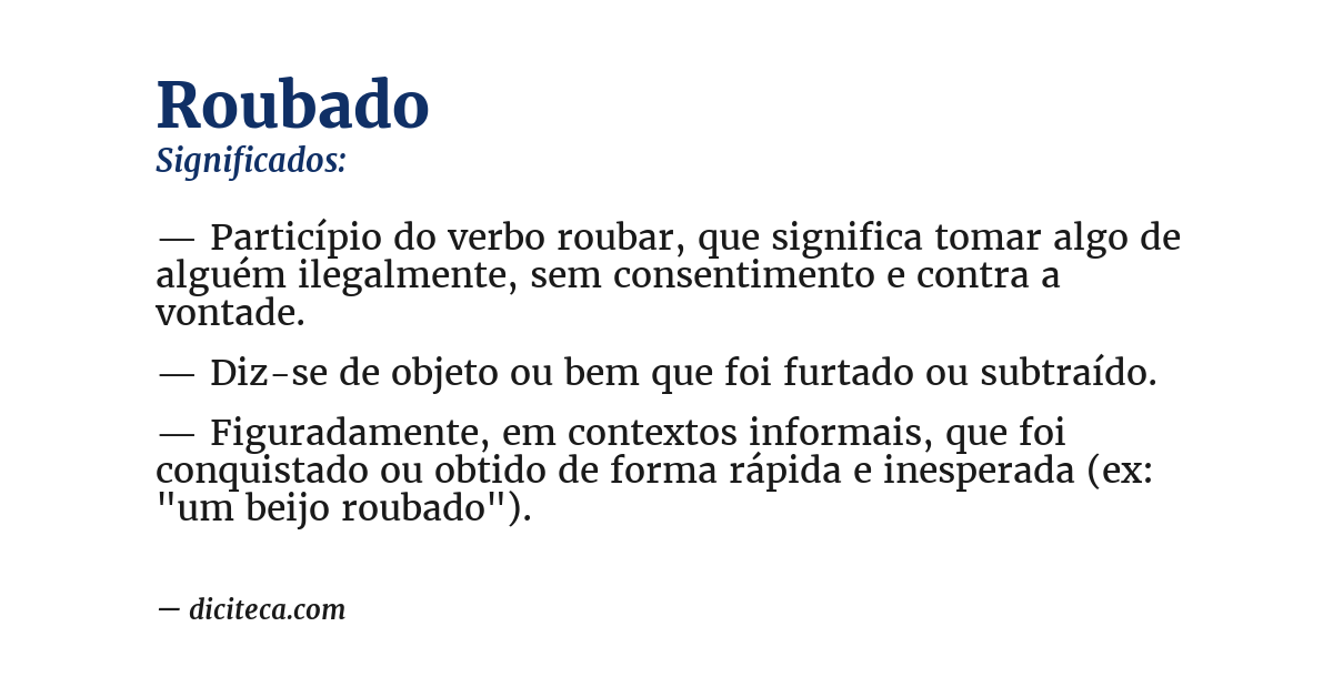 Significado de roubado