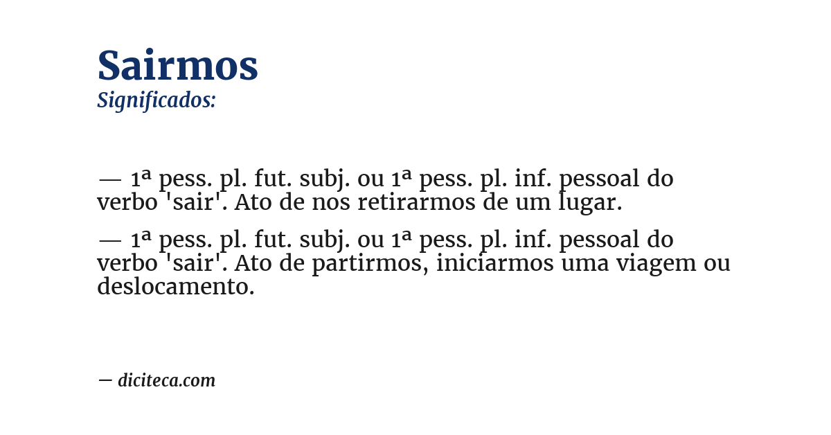 Significado de sairmos