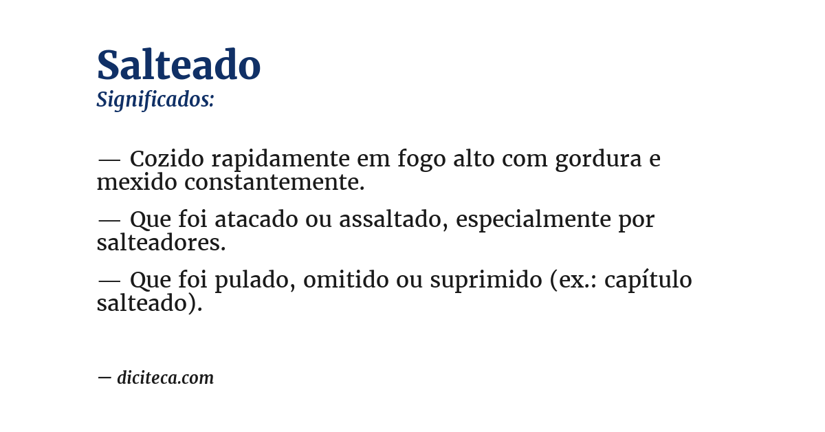 Significado de salteado