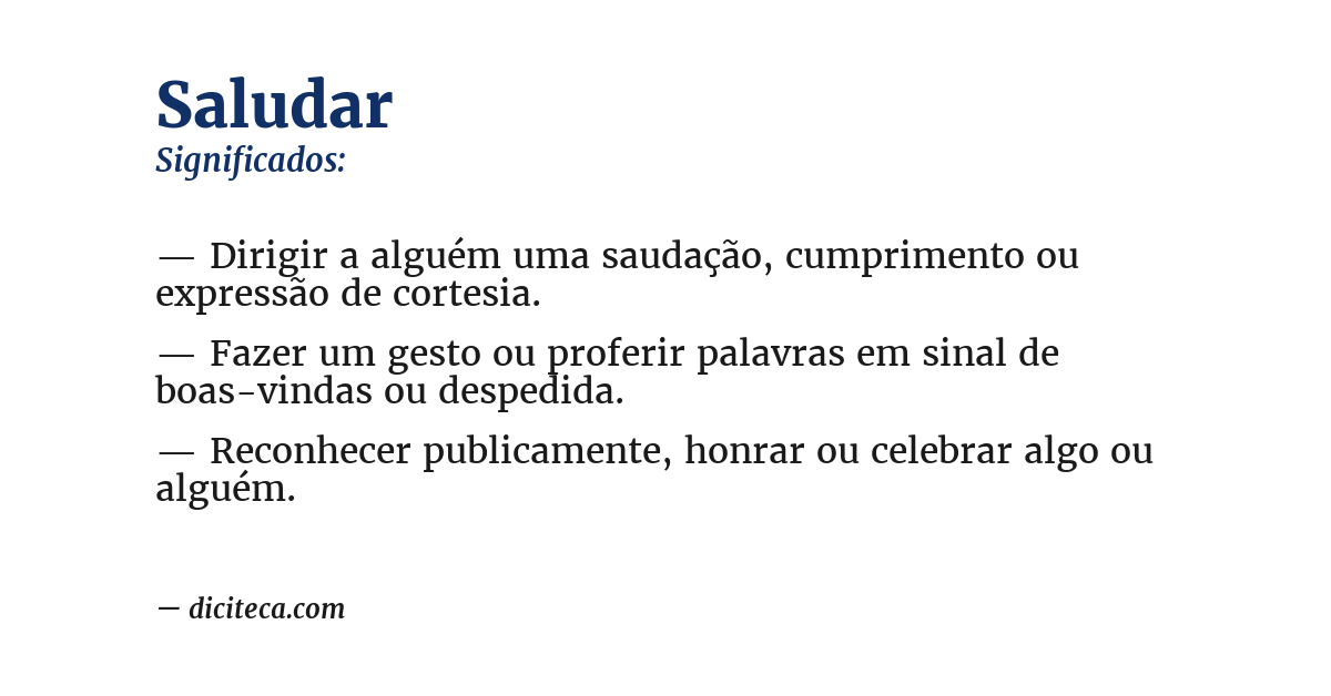 Significado de saludar