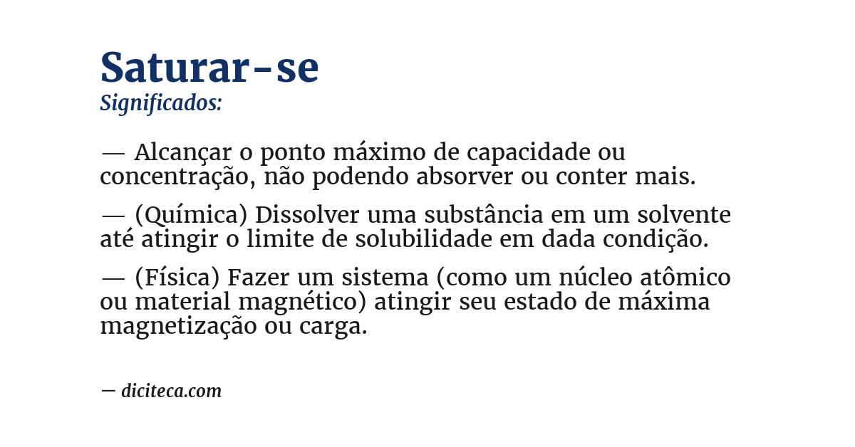 Significado de saturar-se