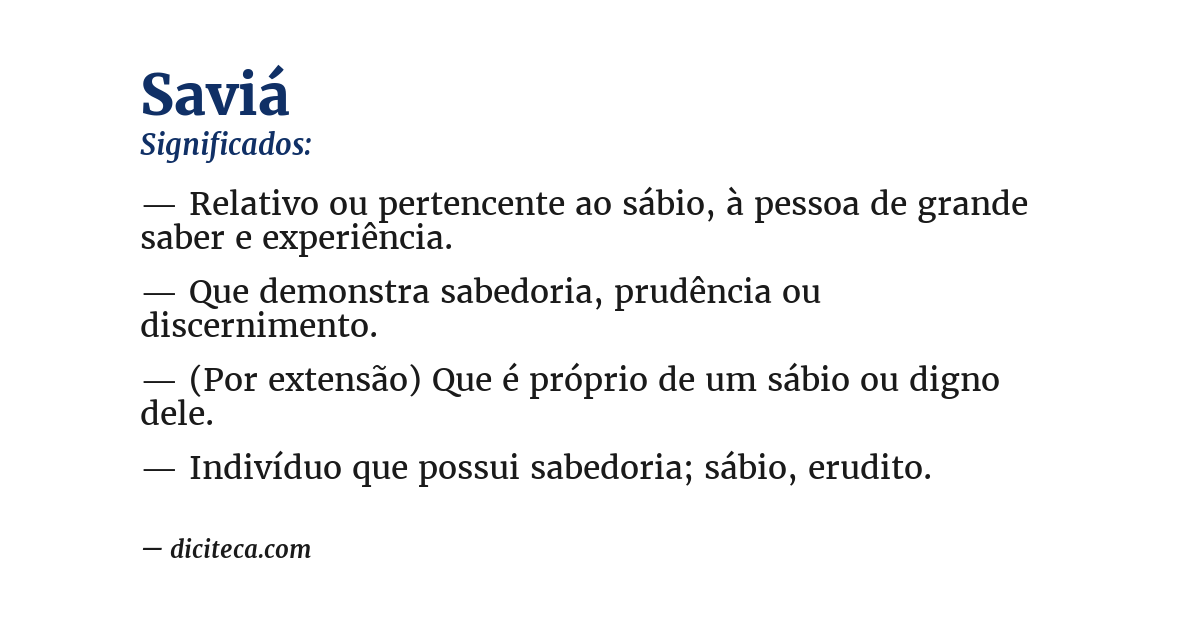 Significado de saviá