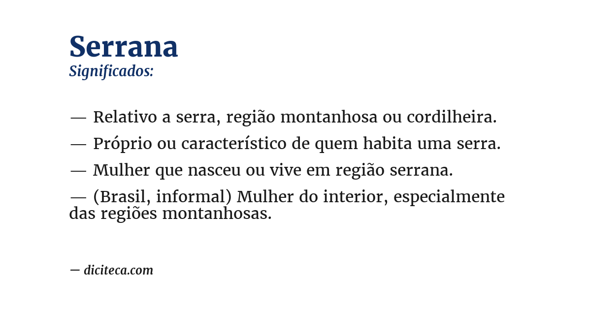 Significado de serrana