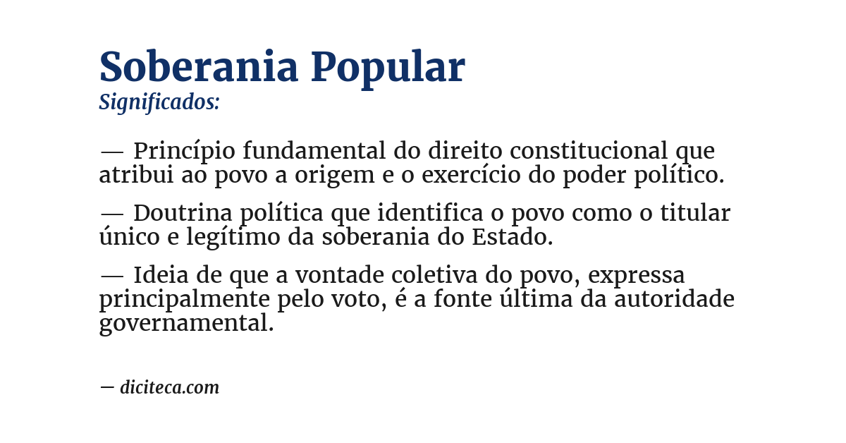 Significado de soberania popular