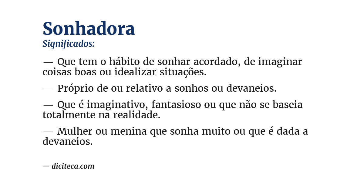 Significado de sonhadora