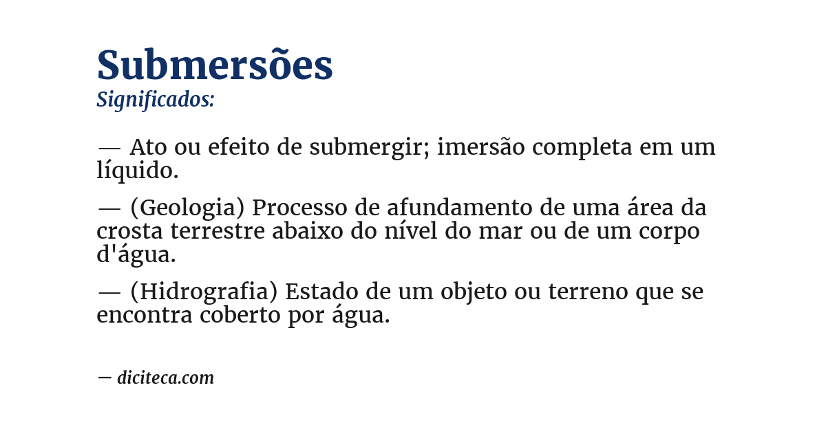 Significado de submersões
