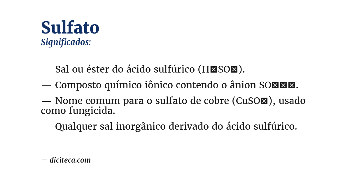 Significado de sulfato