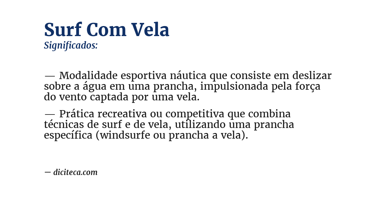 Significado de surf com vela