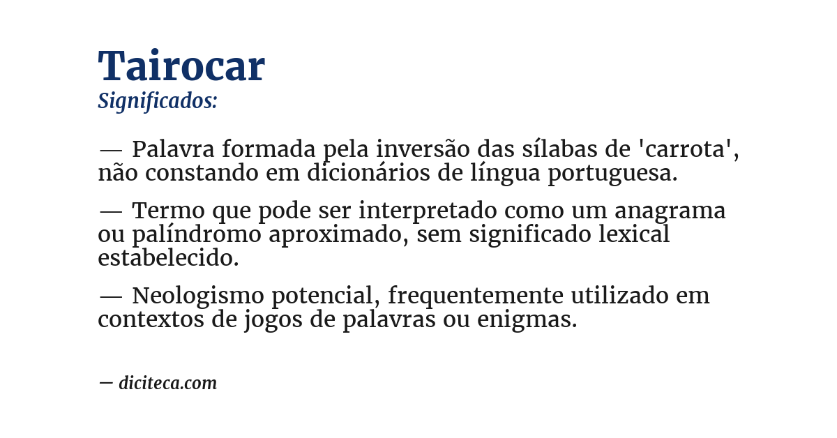 Significado de tairocar