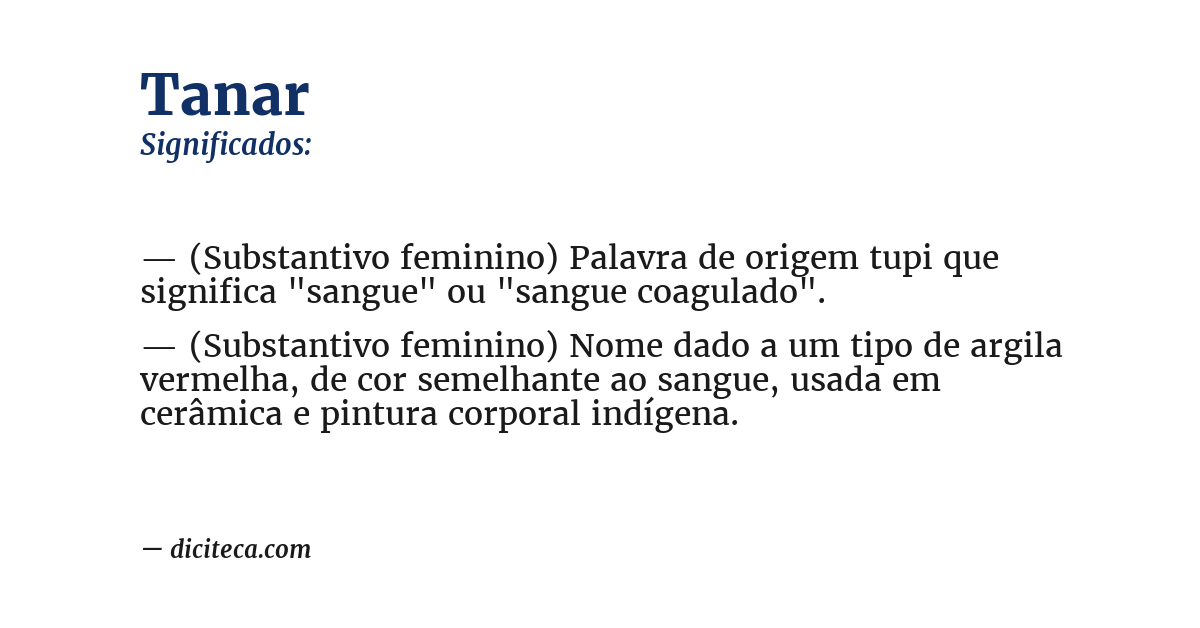 Significado de tanar
