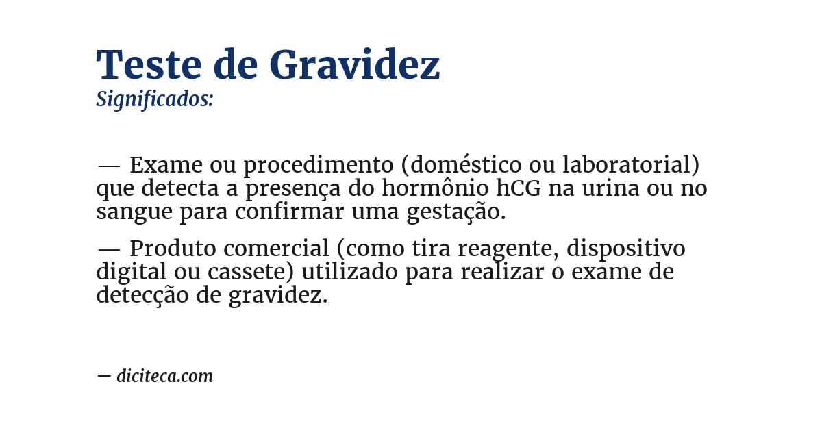 Significado de teste de gravidez