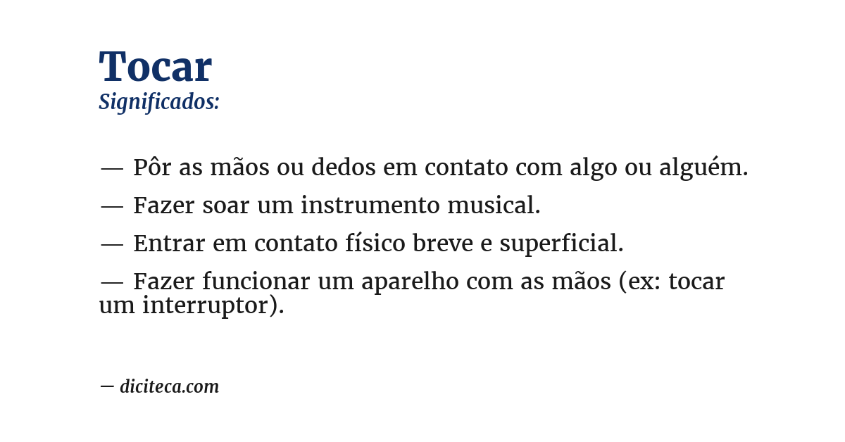 Significado de tocar