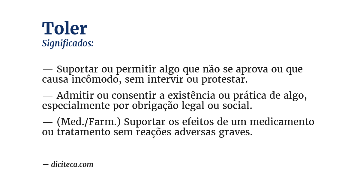 Significado de toler