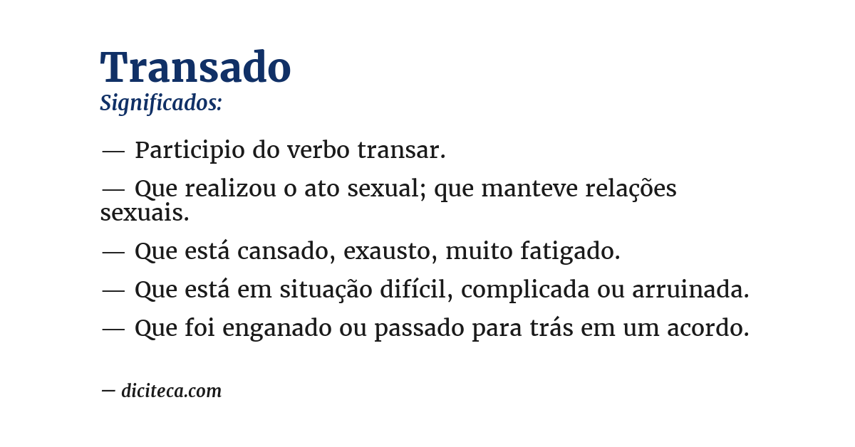 Significado de transado