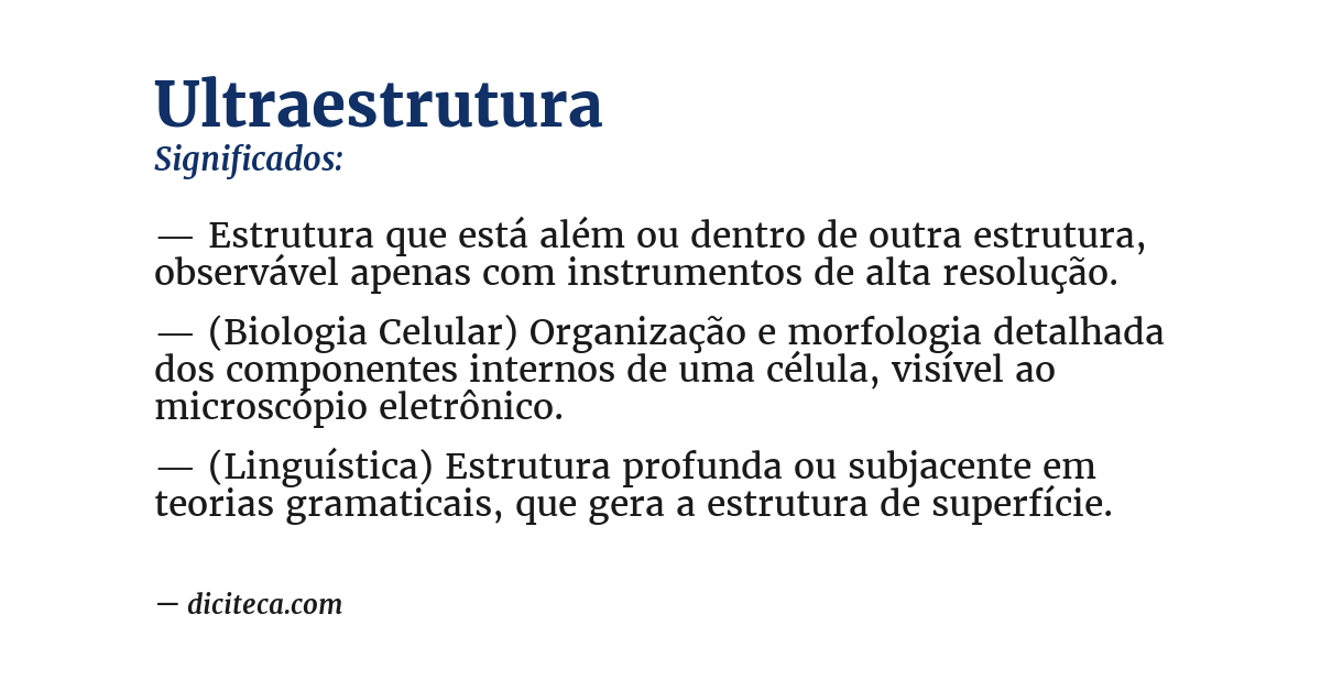 Significado de ultraestrutura