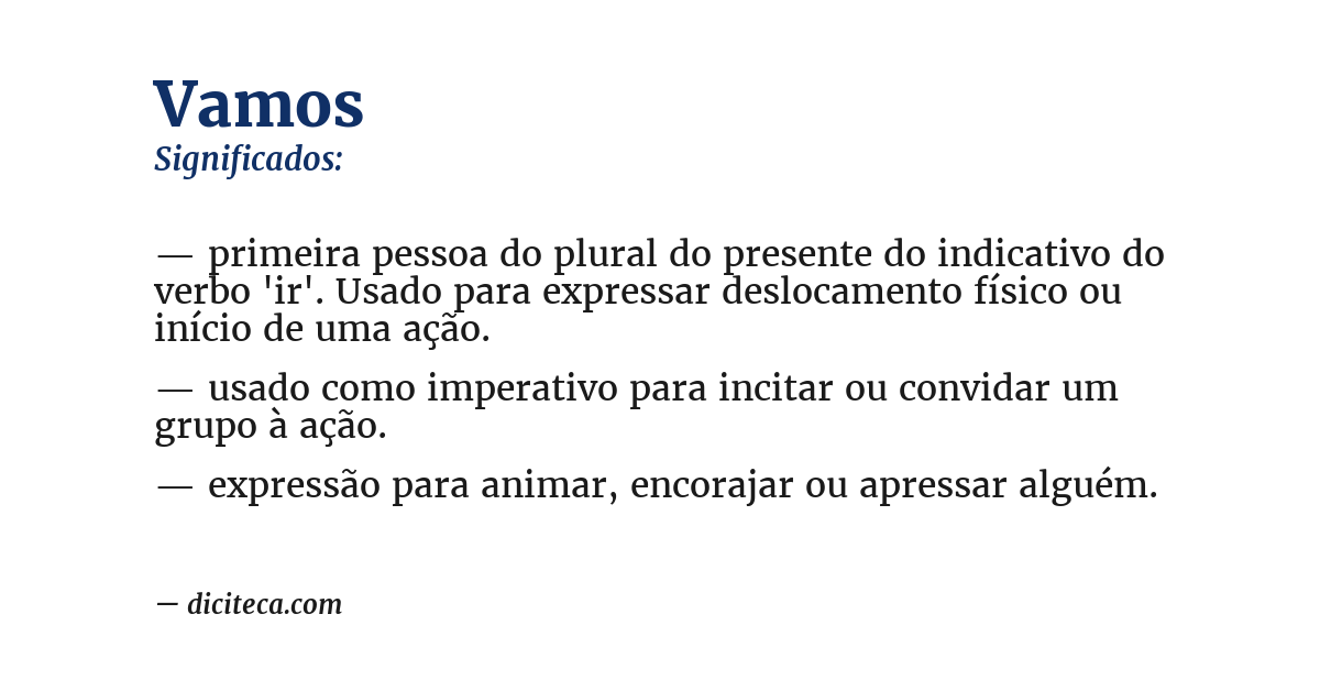 Significado de vamos