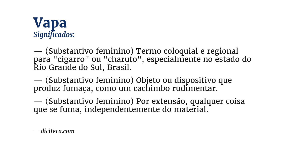 Significado de vapa