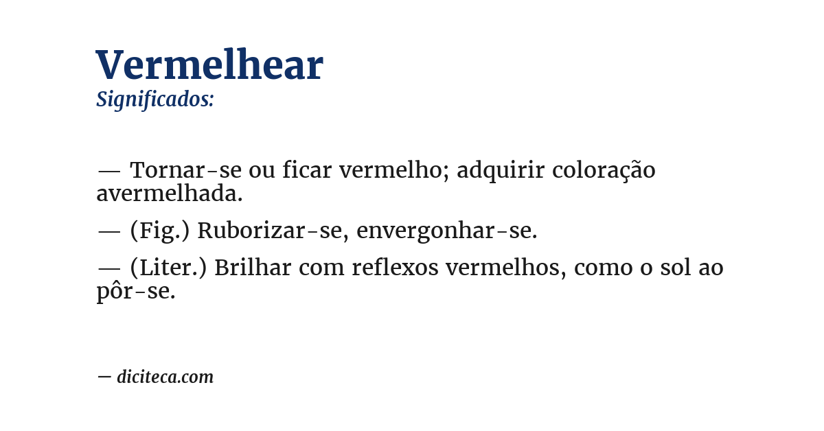 Significado de vermelhear
