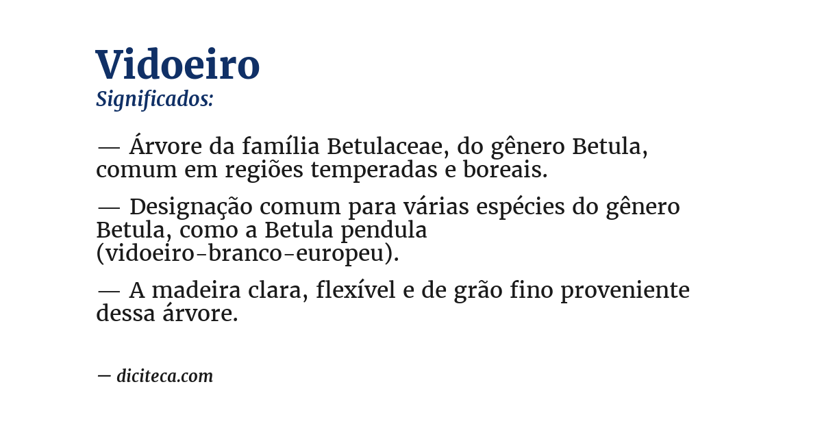 Significado de vidoeiro