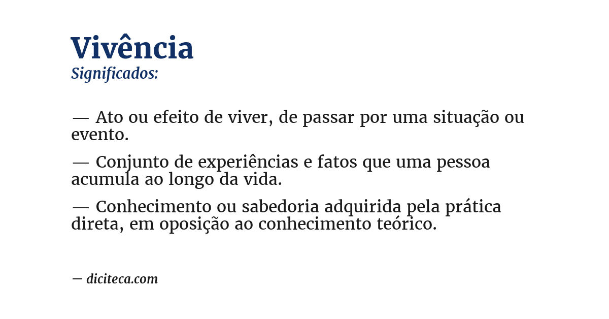 Significado de vivência