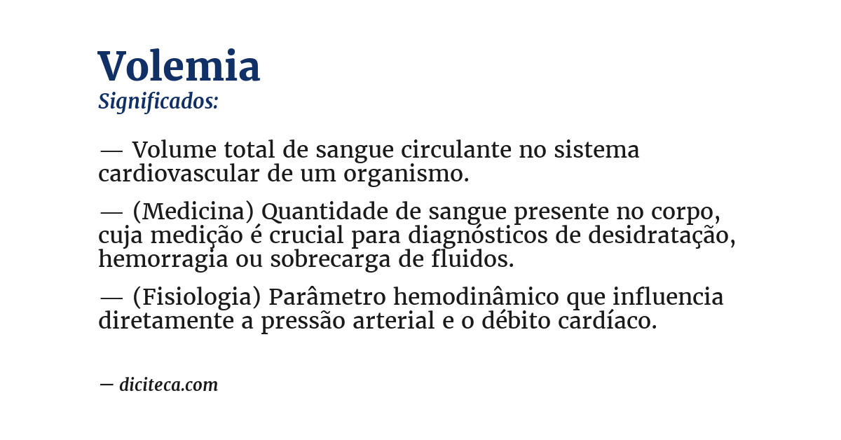 Significado de volemia