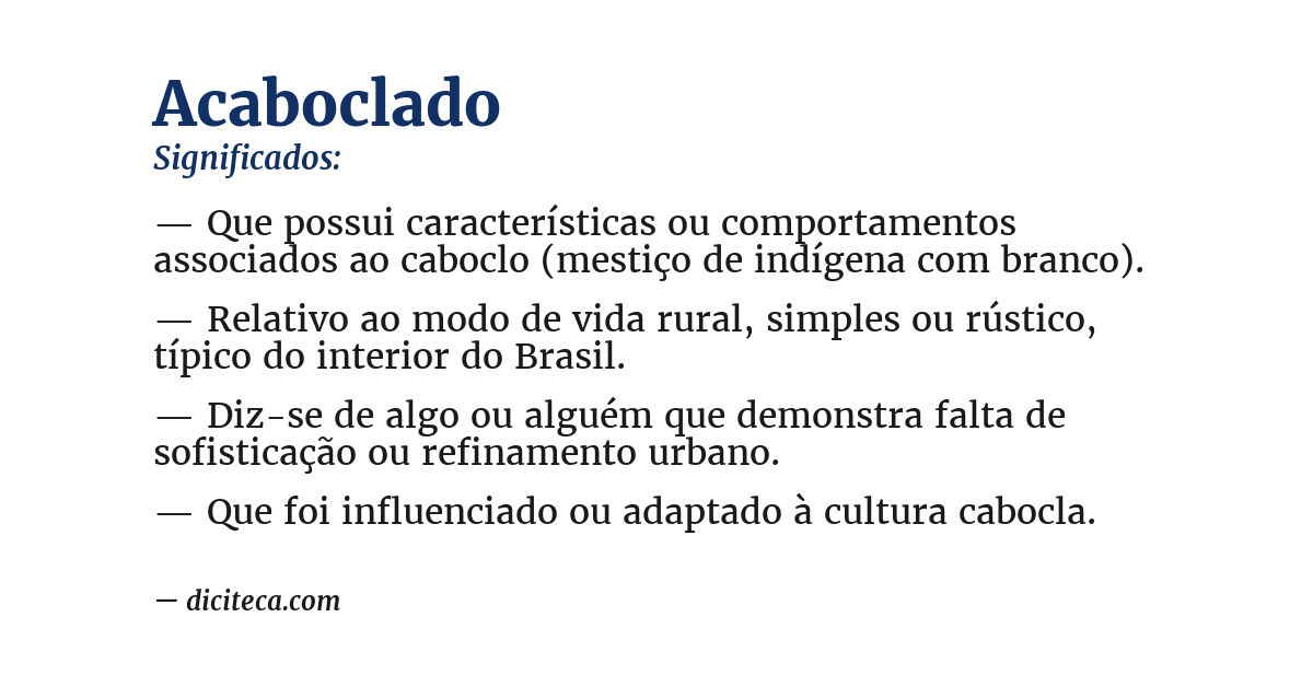 Significado de acaboclado