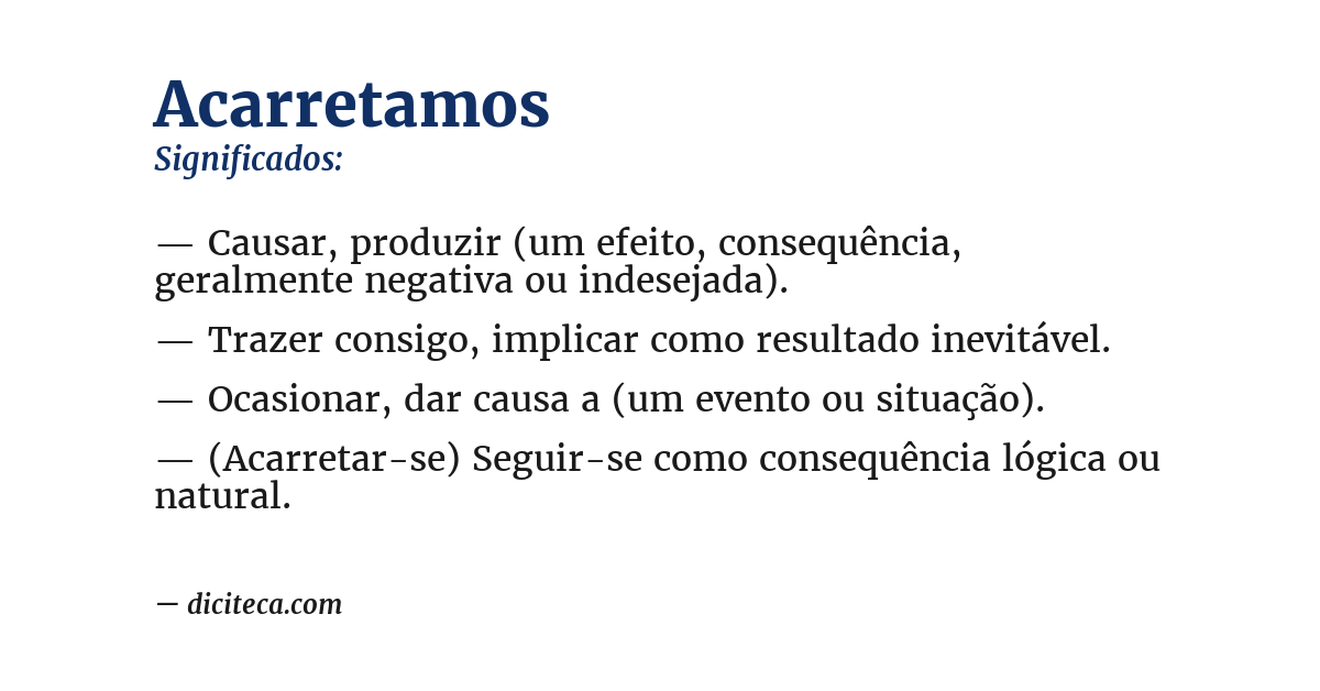 Significado de acarretamos