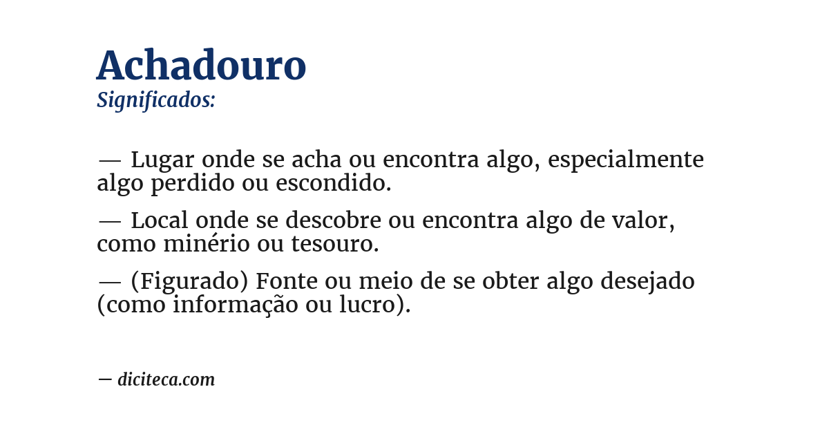 Significado de achadouro