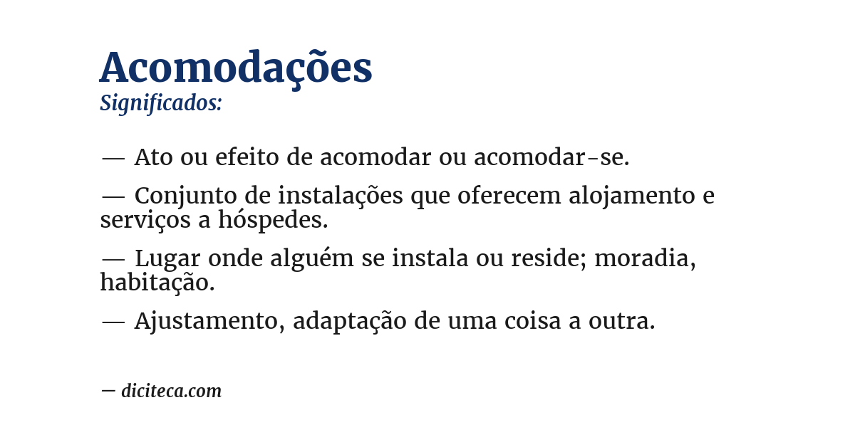 Significado de acomodações