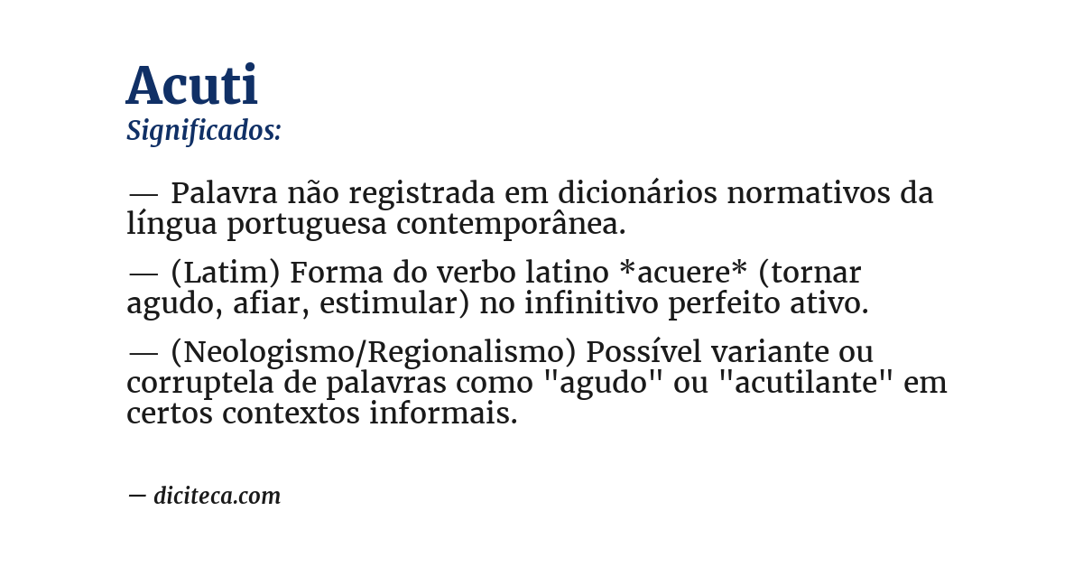 Significado de acuti