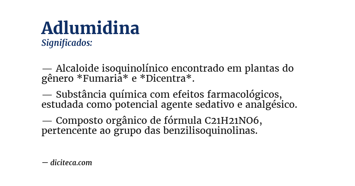 Significado de adlumidina